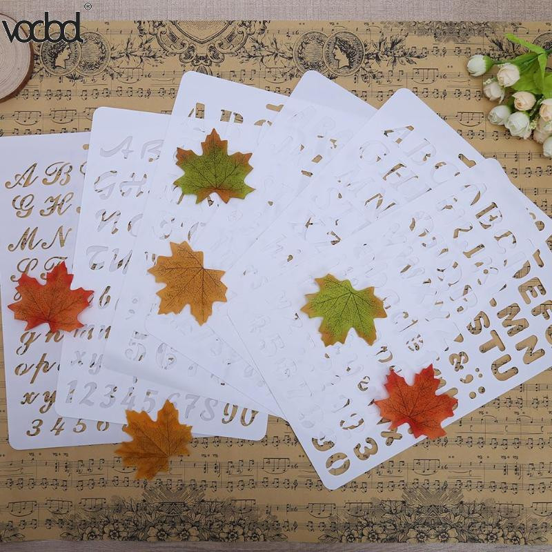 Slovo Abeceda Šablone za slojeve brojeva za zidne spomenare Predložak za slikanje Markice Foto album Pochoir Kartice Rukotvorine Dekor