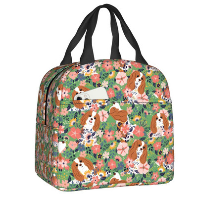 Cavalier King Charles Spaniel Izolirana torba za ručak za žene ljubitelje pasa Prijenosni toplinski hladnjak Školska kutija za ručak