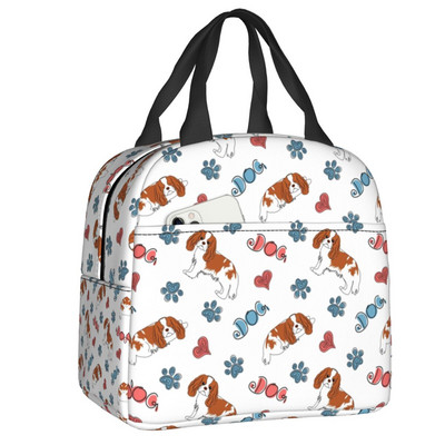 Cavalier King Charles Spaniel Izolirana torba za ručak za žene ljubitelje pasa Prijenosni toplinski hladnjak Školska kutija za ručak