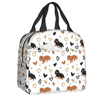 Cavalier King Charles Spaniel Izolirana torba za ručak za žene ljubitelje pasa Prijenosni toplinski hladnjak Školska kutija za ručak