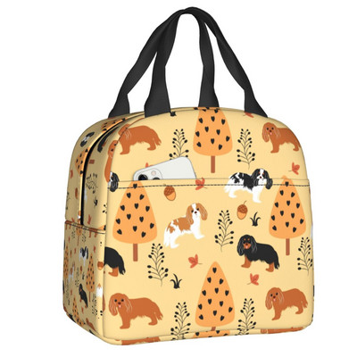 Cavalier King Charles Spaniel Izolirana torba za ručak za žene ljubitelje pasa Prijenosni toplinski hladnjak Školska kutija za ručak