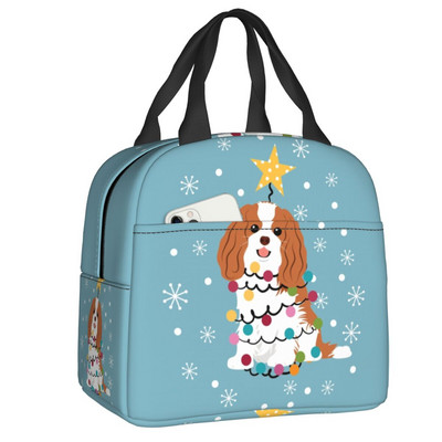 Cavalier King Charles Spaniel Izolirana torba za ručak za žene ljubitelje pasa Prijenosni toplinski hladnjak Školska kutija za ručak