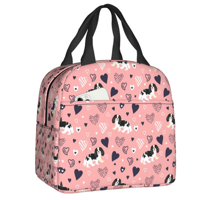 Cavalier King Charles Spaniel Izolirana torba za ručak za žene ljubitelje pasa Prijenosni toplinski hladnjak Školska kutija za ručak
