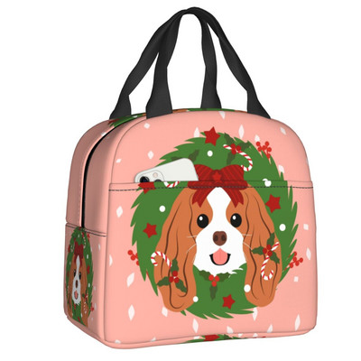 Cavalier King Charles Spaniel Izolirana torba za ručak za žene ljubitelje pasa Prijenosni toplinski hladnjak Školska kutija za ručak