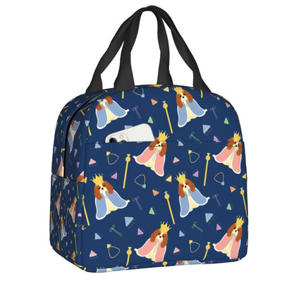 Cavalier King Charles Spaniel Izolirana torba za ručak za žene ljubitelje pasa Prijenosni toplinski hladnjak Školska kutija za ručak