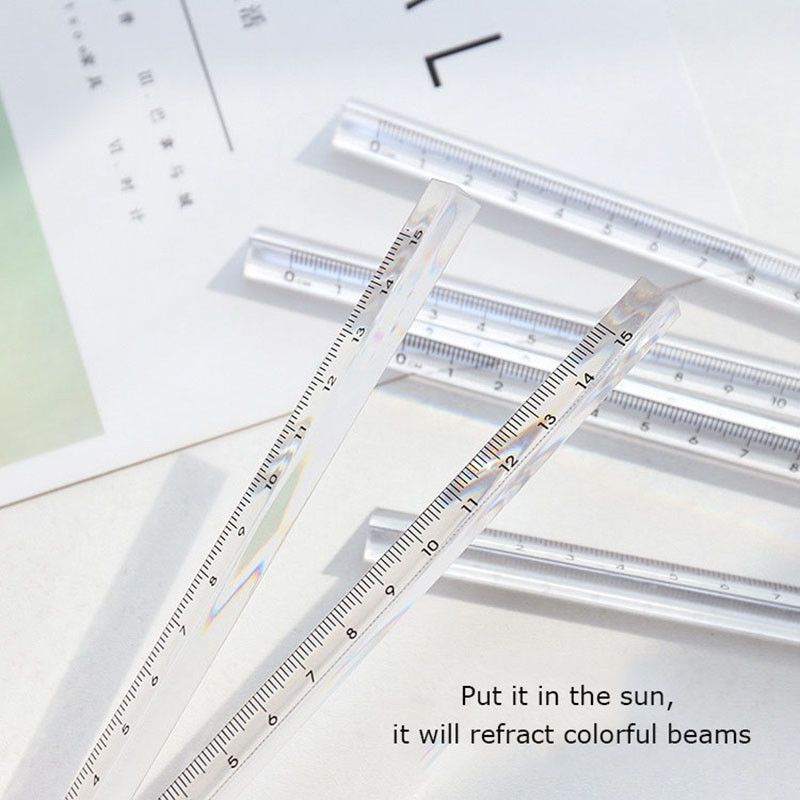 15 cm/20 cm vienkāršs caurspīdīgs trīsstūrveida taisns lineāls Kawaii instrumenti Kancelejas preces Karikatūras zīmējums Dāvana Biroja skola Mērīšana