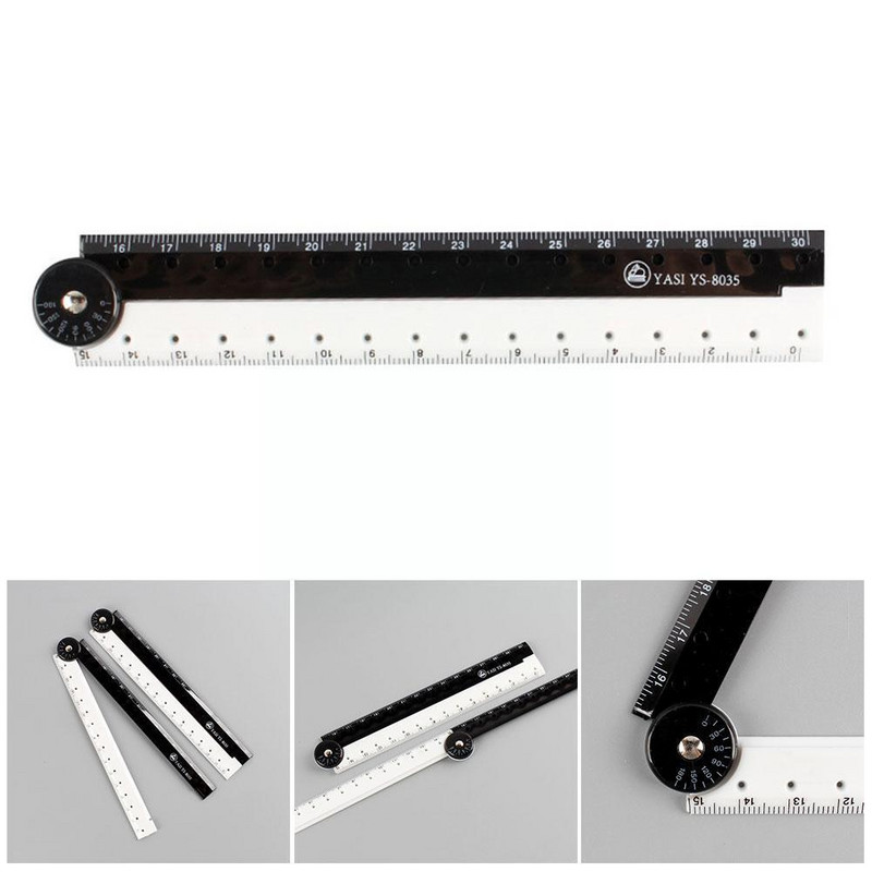 Sklopivo ravnalo Crno-bijelo Jednostavna grafika Primarni kreativni rođendanski dar za školu Dopisnica Crtež Učenički školski pribor 1 kom.