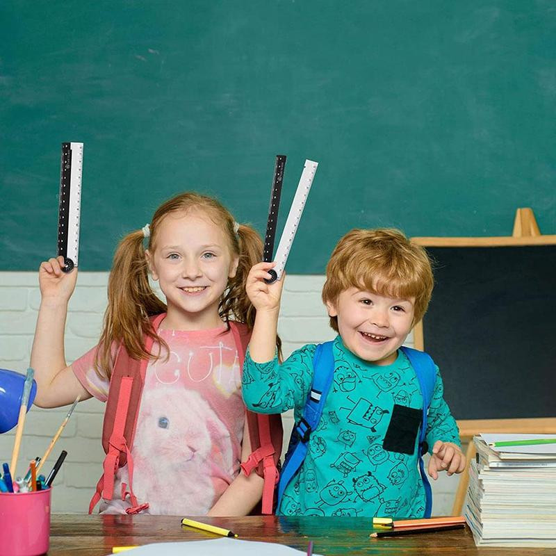 Sklopivo ravnalo Crno-bijelo Jednostavna grafika Primarni kreativni rođendanski dar za školu Dopisnica Crtež Učenički školski pribor 1 kom.