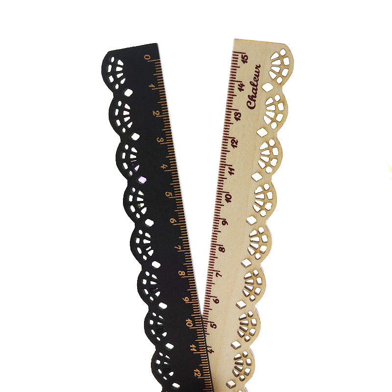1 buc. Riglă drăguță din lemn Kawaii Retro Dulce Riglă de dantelă Rechizite de birou pentru școală Accesorii pentru planificator Premii pentru studenți Riglă de dantelă