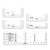 5gab/komplekts T-krekla izlīdzināšanas lineāls, lai vadītu krekla mērīšanas lineālu ar izmēru diagrammu DIY zīmēšanas veidnes amatniecības rīku rasējums
