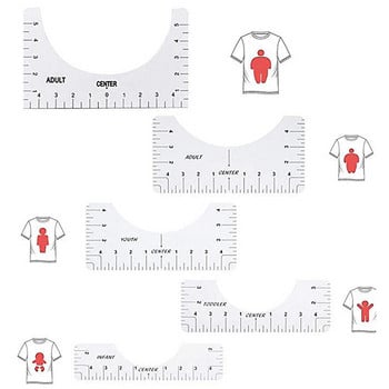 5 бр./компл. Линийка за подравняване на тениска за насочване Линийка за измерване на тениска с таблица с размери Направи си сам шаблон за рисуване Craft Tool Чертежи