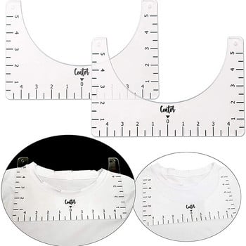 5 бр./компл. Линийка за подравняване на тениска за насочване Линийка за измерване на тениска с таблица с размери Направи си сам шаблон за рисуване Craft Tool Чертежи