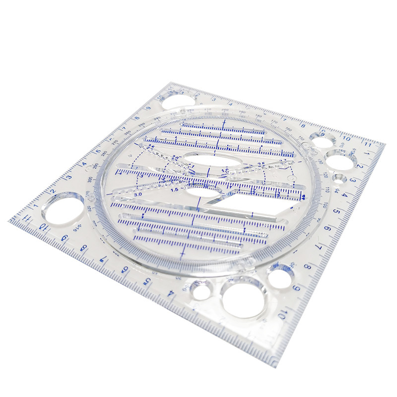 Elforgatható többfunkciós univerzális vonalzó vonalzó készlet matematika rajz kör ellipszis sablon párhuzamos háromszög vonalzó