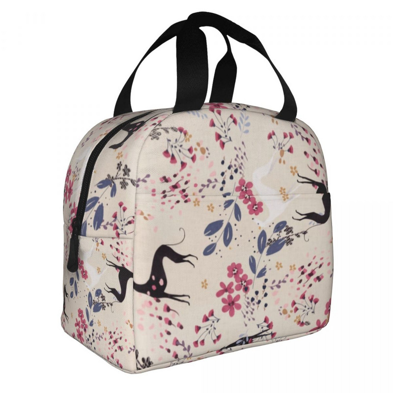 Sighthound Flower Love Termiškai izoliuoti pietų krepšiai Moterims Kurtas Vipetas Nešiojami Pietūs Kelioninė maisto dėžutė