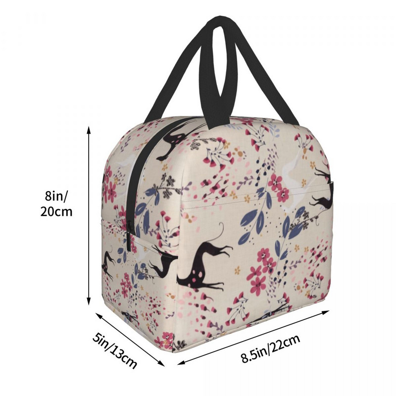Sighthound Flower Love Termiškai izoliuoti pietų krepšiai Moterims Kurtas Vipetas Nešiojami Pietūs Kelioninė maisto dėžutė