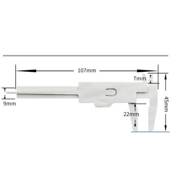 Двойна скала Пластмасов шублер Мини плъзгащ се нониус Инструмент за измерване Линийка Микрометър Линийка Плъзгаща се джобна 80 мм Полезна