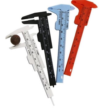 Διπλής ζυγαριάς Πλαστική δαγκάνα Vernier Mini Sliding Vernier Gauge Measure Tool Χάρακας Μικρόμετρο Χάρακας Συρόμενη τσέπη 80mm Χρήσιμο