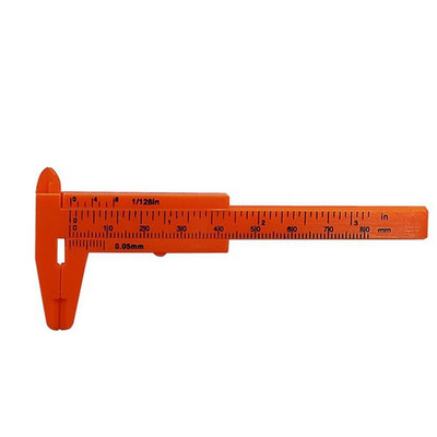 Двойна скала Пластмасов шублер Мини плъзгащ се нониус Инструмент за измерване Линийка Микрометър Линийка Плъзгаща се джобна 80 мм Полезна