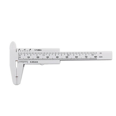 Двойна скала Пластмасов шублер Мини плъзгащ се нониус Инструмент за измерване Линийка Микрометър Линийка Плъзгаща се джобна 80 мм Полезна