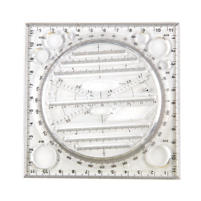 1 buc. Cercuri din plastic cu forme multiple, pătrate, pictură geometrică, șablon de desen, riglă pentru papetărie școală pentru studenți, rechizite de birou