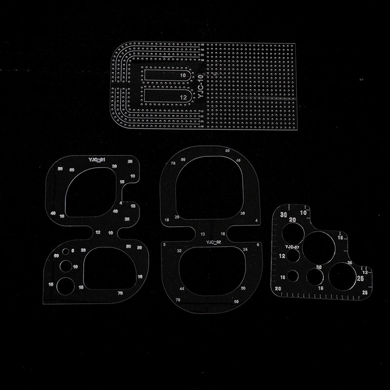 1 buc. Cercuri din plastic cu forme multiple, pătrate, pictură geometrică, șablon de desen, riglă pentru papetărie școală pentru studenți, rechizite de birou