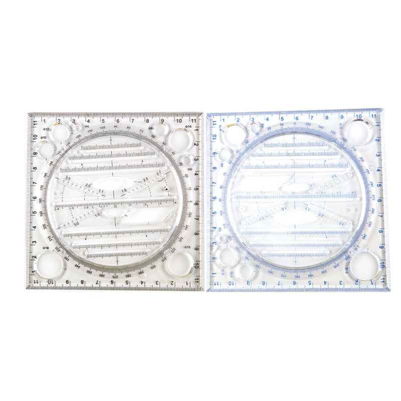 1 buc. Cercuri din plastic cu forme multiple, pătrate, pictură geometrică, șablon de desen, riglă pentru papetărie școală pentru studenți, rechizite de birou