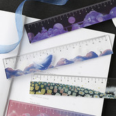 1 бр. Сладка 15 см звездно небе права линийка Многофункционална мечтана акрилна линийка Инструменти за измерване Направи си сам Scrapbooking Училищни офис консумативи