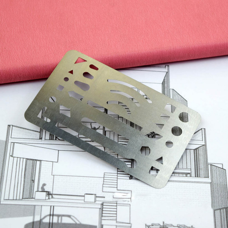 3 τμχ Ασπίδα διαγραφής Σχέδιο Πρότυπο σχεδίασης από χάλυβα Ανοξείδωτο μέταλλο Στένσιλ εργαλείων χειροτεχνίας Πρότυπα γόμας Εργαλεία κύκλου γεωμετρικά