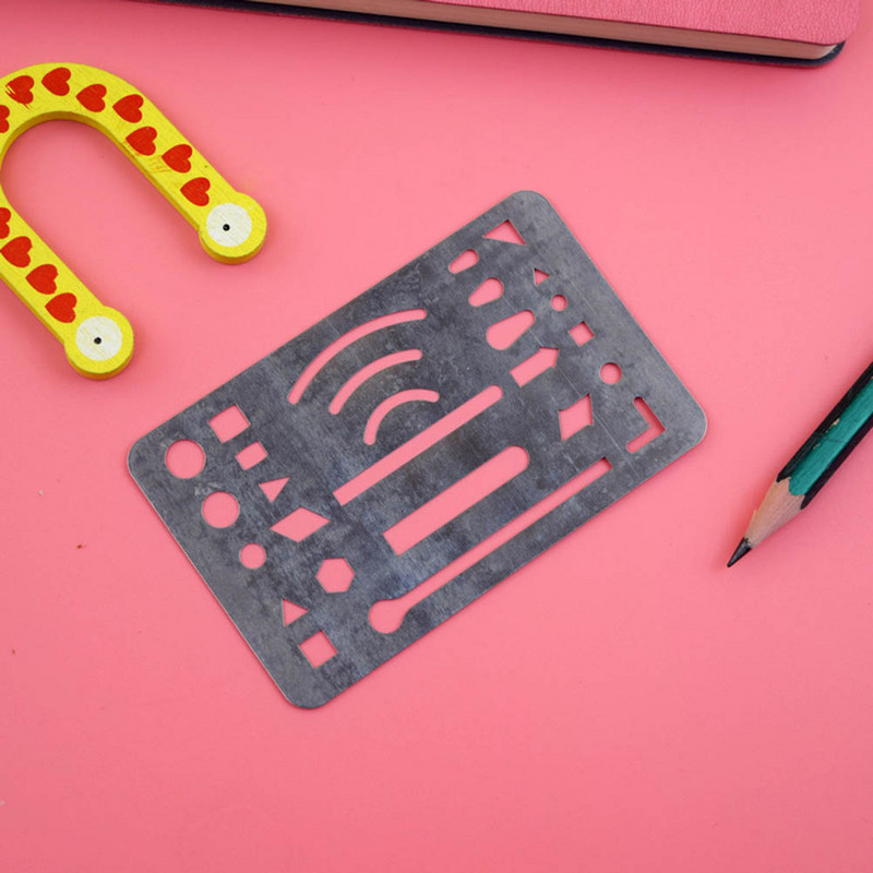 3 τμχ Ασπίδα διαγραφής Σχέδιο Πρότυπο σχεδίασης από χάλυβα Ανοξείδωτο μέταλλο Στένσιλ εργαλείων χειροτεχνίας Πρότυπα γόμας Εργαλεία κύκλου γεωμετρικά