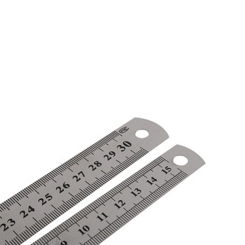 1 τεμ. από ανοξείδωτο χάλυβα διπλής όψης ίσιος χάρακας 15cm/6 ιντσών 30cm/12 ιντσών Metric Ruler Χαρτικά