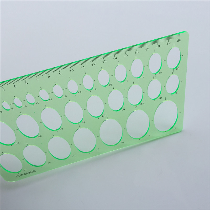 1 Buc Lungime 20cm * Lățime 13cm Nou Material din rășină ecologică Multifuncțional Picior Oval șablon Riglă
