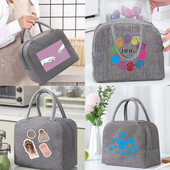 Termiskās pārtikas piknika pusdienu kaste, izolēta skolas bērnu soma, kas paredzēta darba suņu pēdu nospiedumu raksta aukstuma soma sievietēm