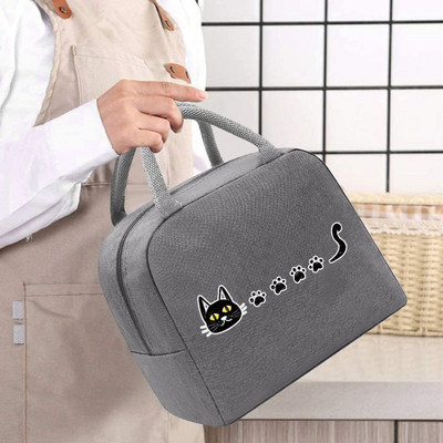 Termiskās pārtikas piknika pusdienu kaste, izolēta skolas bērnu soma, kas paredzēta darba suņu pēdu nospiedumu raksta aukstuma soma sievietēm