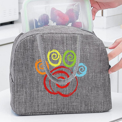 Termiskās pārtikas piknika pusdienu kaste, izolēta skolas bērnu soma, kas paredzēta darba suņu pēdu nospiedumu raksta aukstuma soma sievietēm