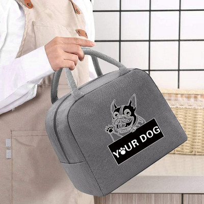 Termiskās pārtikas piknika pusdienu kaste, izolēta skolas bērnu soma, kas paredzēta darba suņu pēdu nospiedumu raksta aukstuma soma sievietēm