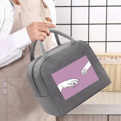 Termiskās pārtikas piknika pusdienu kaste, izolēta skolas bērnu soma, kas paredzēta darba suņu pēdu nospiedumu raksta aukstuma soma sievietēm