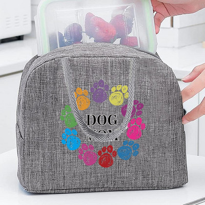 Termiskās pārtikas piknika pusdienu kaste, izolēta skolas bērnu soma, kas paredzēta darba suņu pēdu nospiedumu raksta aukstuma soma sievietēm