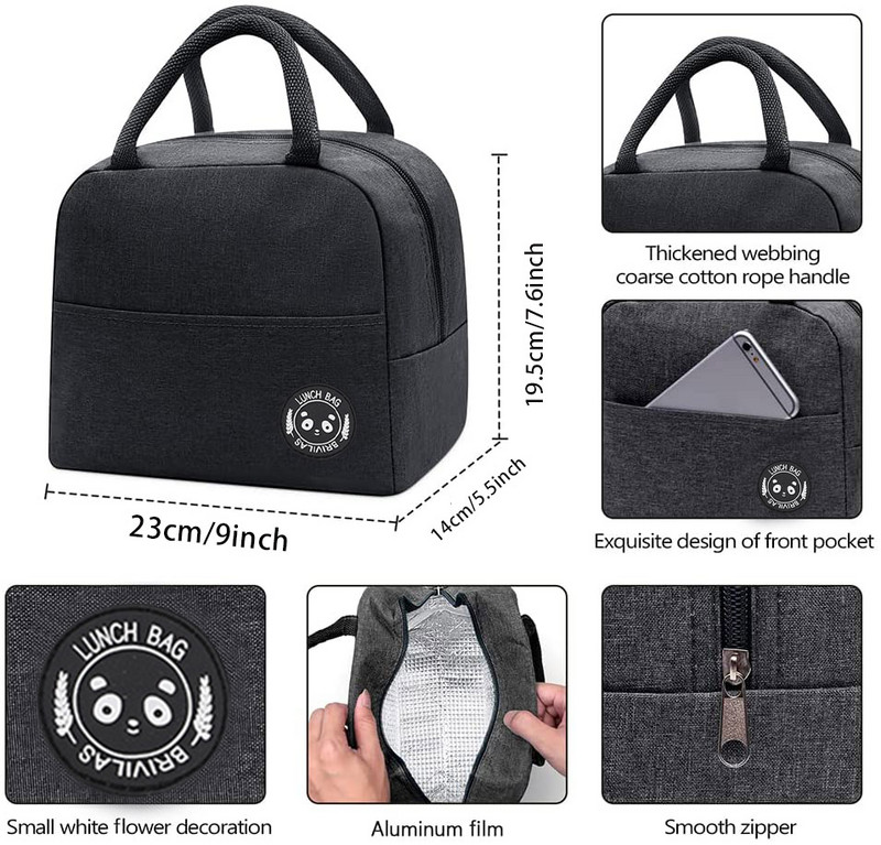 Ženska torba za ručak Izolirana prijenosna hrana na otvorenom Termalna bento torbica Piknik za dijete Užina Održavajte svježinu Hladnjak Paket za pohranu