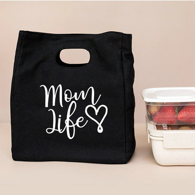Mama Life Potlač Obedár Taška pre deti Prenosná obedárová taška Tepelne izolovaná obedárová taška Chladiaca taška Bento Obed