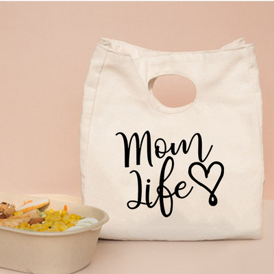 Mama Life Potlač Obedár Taška pre deti Prenosná obedárová taška Tepelne izolovaná obedárová taška Chladiaca taška Bento Obed