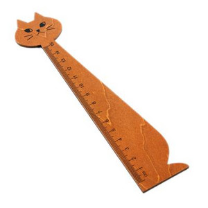 15 cm miela katės formos liniuotė miela medinė gyvūno tiesi liniuotė Dovana vaikams mokyklinės prekės Kanceliarinės prekės juoda geltona 1 vnt.