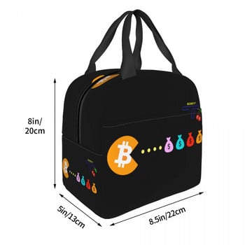 Bitcoin Eats Dollar Lunch Box Γυναικείο πορτοφόλι κρυπτονομισμάτων Θερμικό ψυγείο με μόνωση τροφίμων Τσάντα μεσημεριανού γεύματος Παιδική σχολική τσάντα για πικνίκ