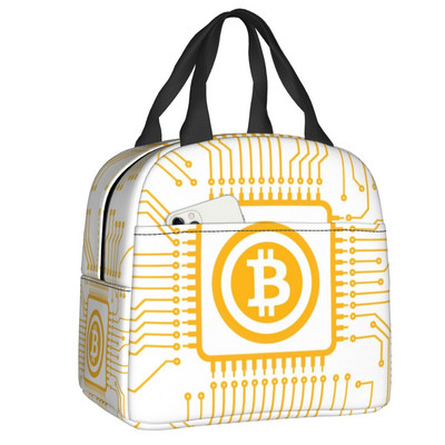 Bitcoin Eats Dollar Kutija za ručak Žene Novčanik za kriptovalute Termalni hladnjak Torba za ručak s izolacijom za djecu Dječje školske torbe za piknik