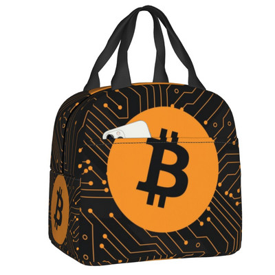 Bitcoin Eats Dollar Kutija za ručak Žene Novčanik za kriptovalute Termalni hladnjak Torba za ručak s izolacijom za djecu Dječje školske torbe za piknik