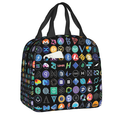 Bitcoin Eats Dollar Kutija za ručak Žene Novčanik za kriptovalute Termalni hladnjak Torba za ručak s izolacijom za djecu Dječje školske torbe za piknik