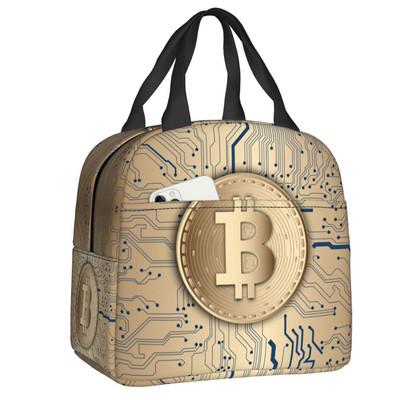 Bitcoin Eats Dollar Kutija za ručak Žene Novčanik za kriptovalute Termalni hladnjak Torba za ručak s izolacijom za djecu Dječje školske torbe za piknik