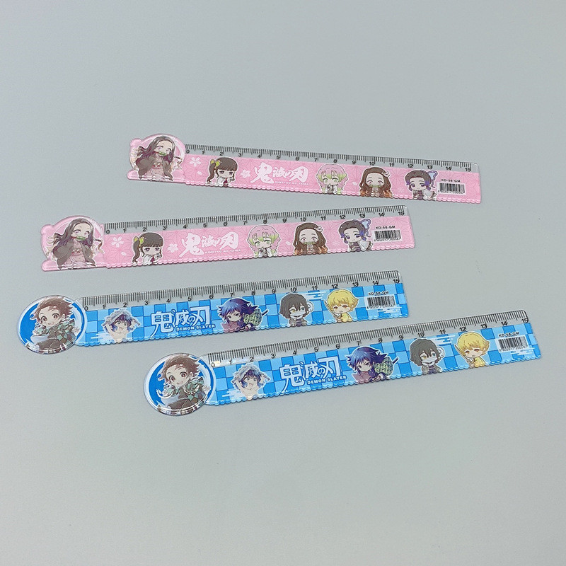 Anime Demon Slayer Kimetsu No Yaiba Kamado Tanjirou Nezuko 15 cm-es egyenes vonalzó Barkácsolás Rajz Vonalzók Gyerek Iskola Írószer ajándék