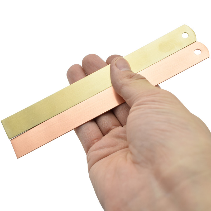 Ravno ravnalo od mesinga i crvenog bakra od 15 cm za uredske školske tiskanice Metalne slike za crtanje Mjerni alati Oznaka