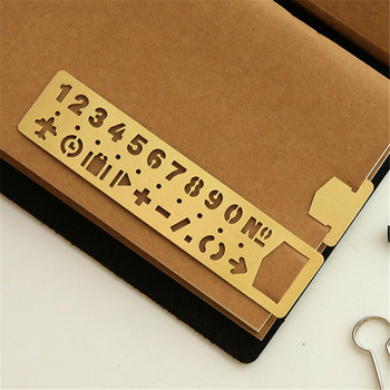 1 τμχ Μεταλλικός κοίλος ίσιος χάρακας Αριθμός γράμμα μοτίβο σελιδοδείκτης Kawaii Stationery Πρότυπο σχεδίασης Εργαλείο μέτρησης