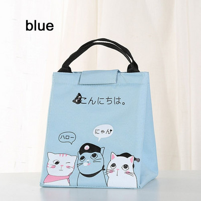 Slatka crtana mačka, dijete, student, putna torba za pohranu, hladnjak, torba za ručak, izolirana termo torba, organizator doručka, kutija za ručak